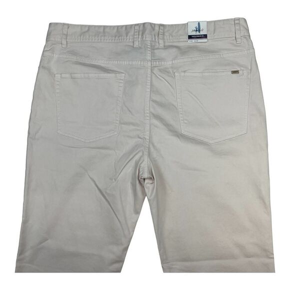 New Johnnie-O Sawyer Men US 36x32 Stone White Jeans Slim Fit Six-Pocket Casual - Picture 6 of 12